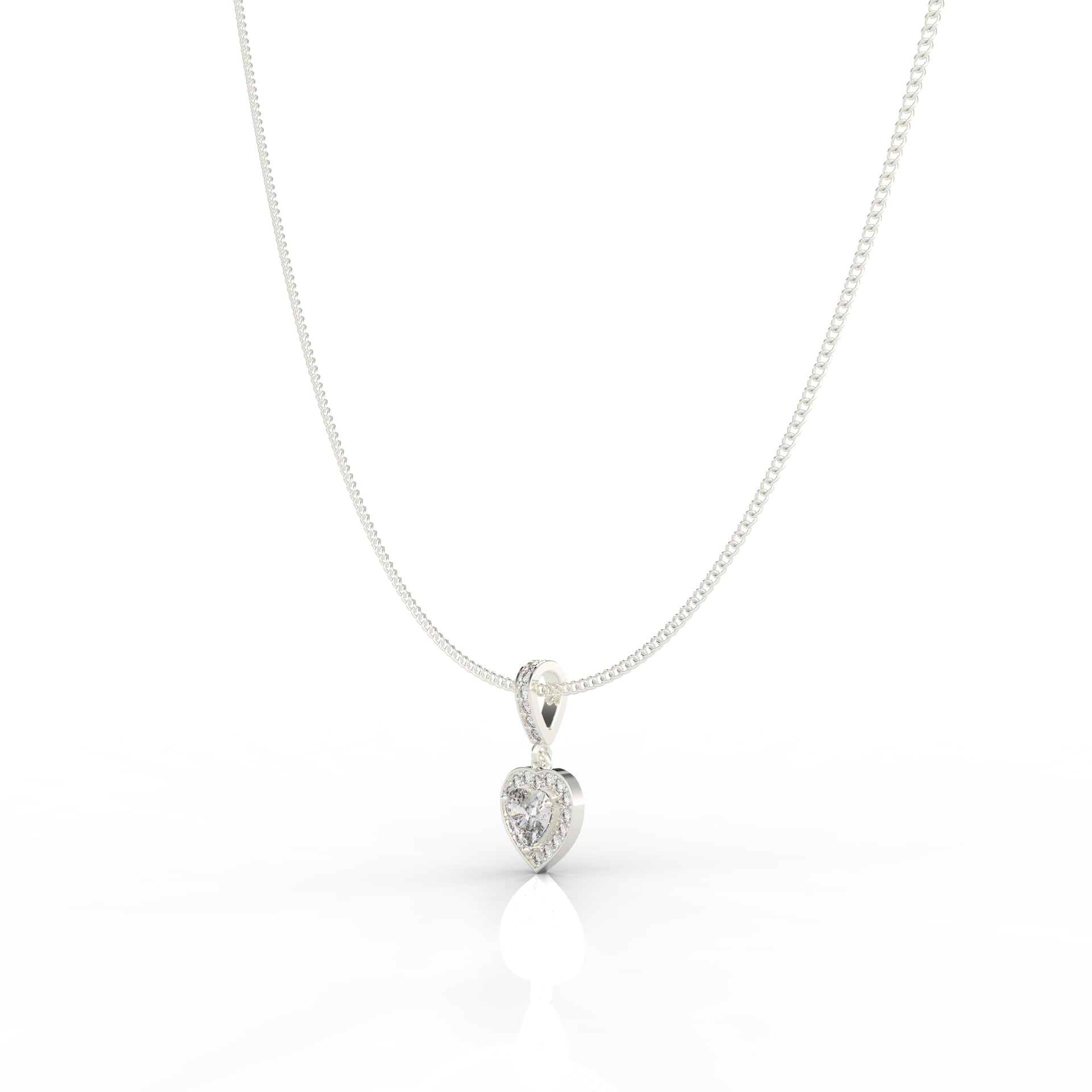 Heart in Heart Shape Pendant- Hallmarked 925 Sterling Silver - sitabo